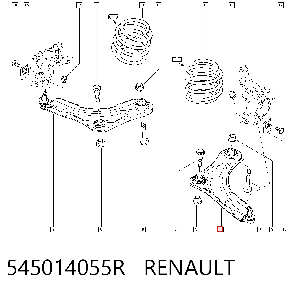 545014055R Renault (RVI) Поперечний важіль