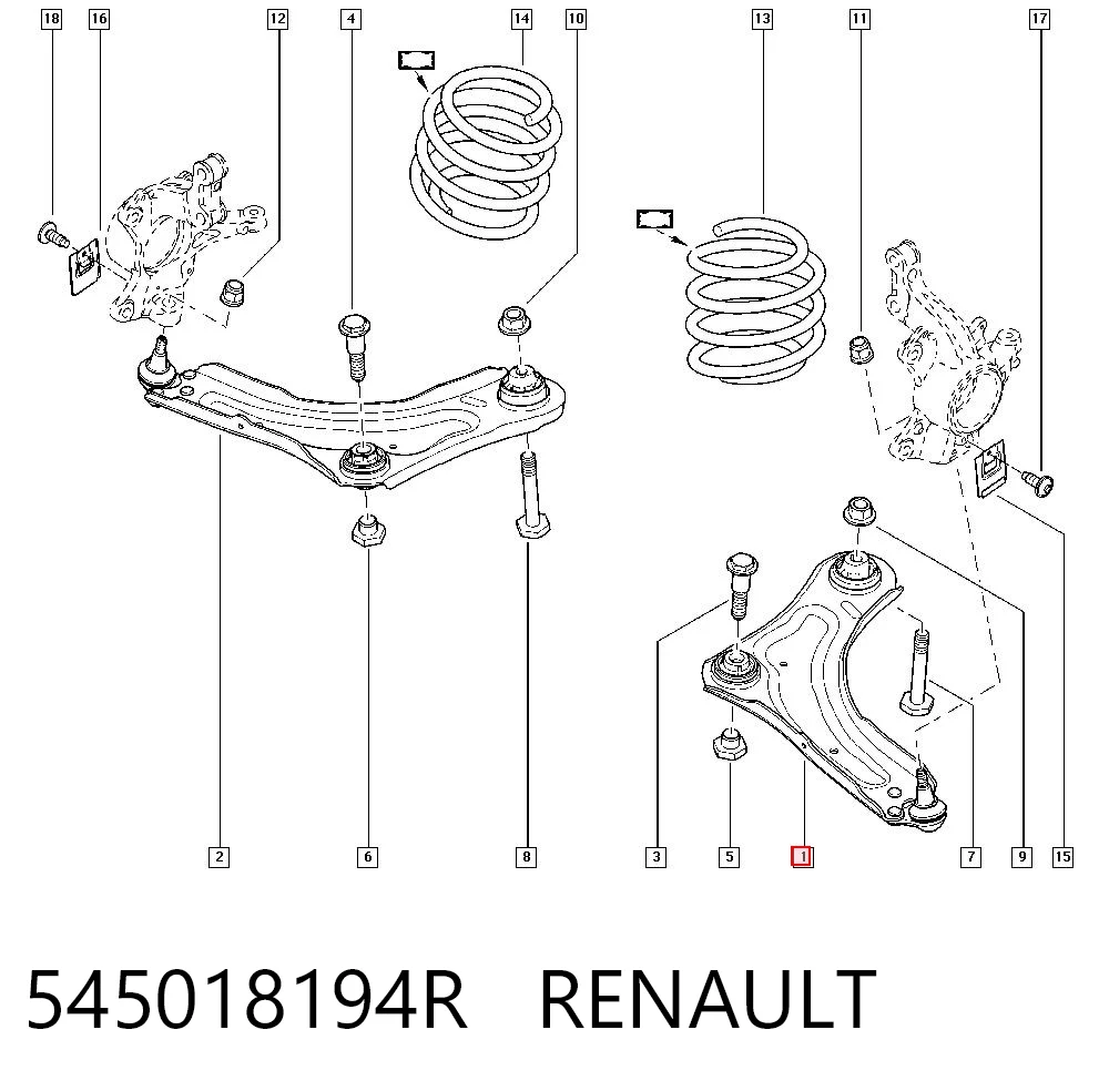 545018194R Renault (RVI) Поперечний важіль