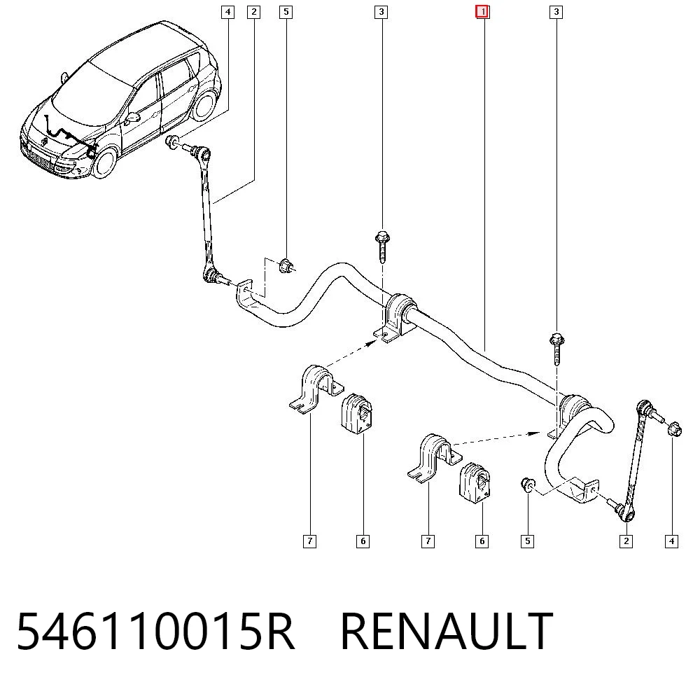 Стабілізатор передньої підвіски на Renault Scenic III JZ0, JZ1
