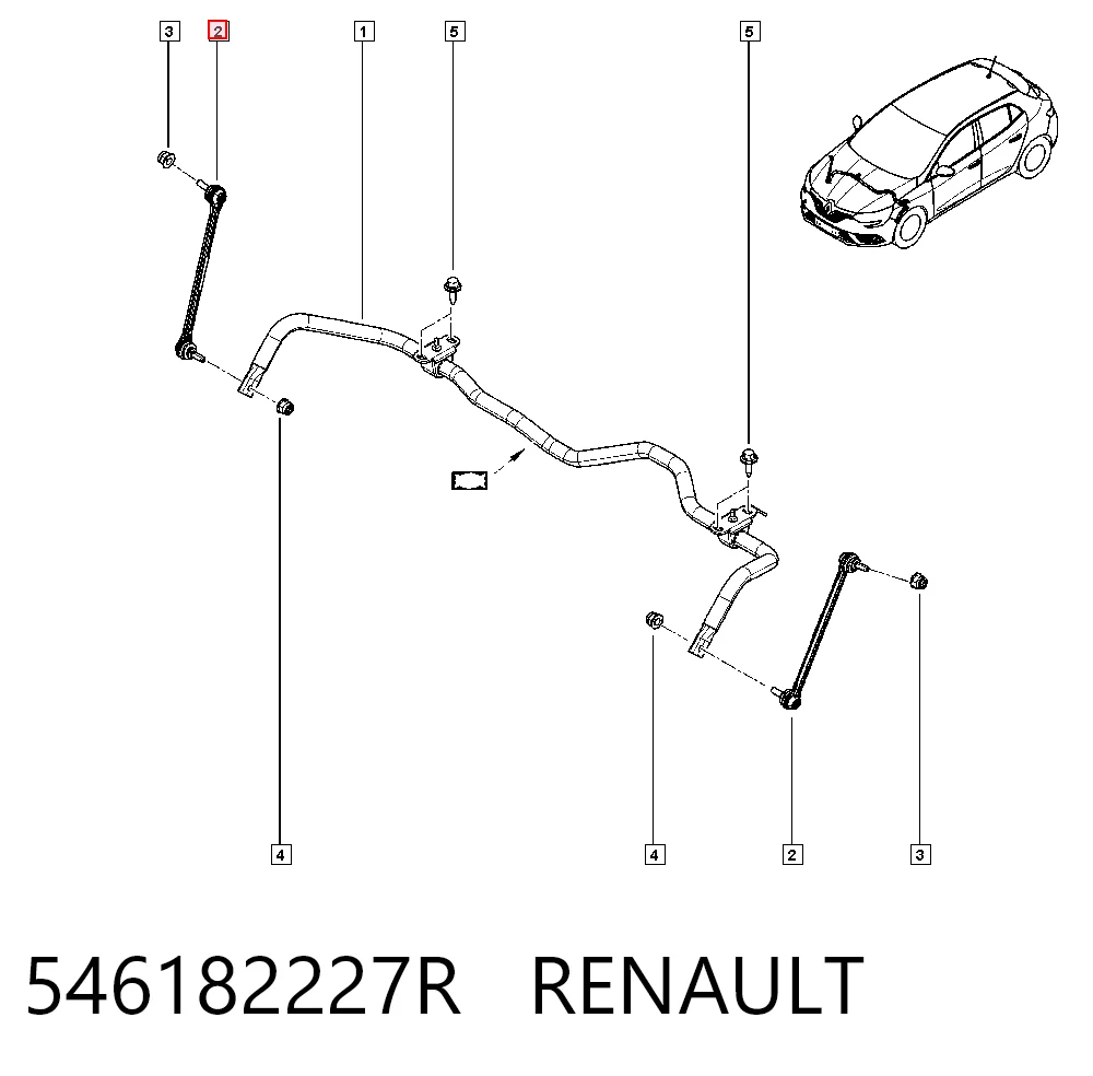 546182227R Renault (RVI) Тяга переднього стабілізатора