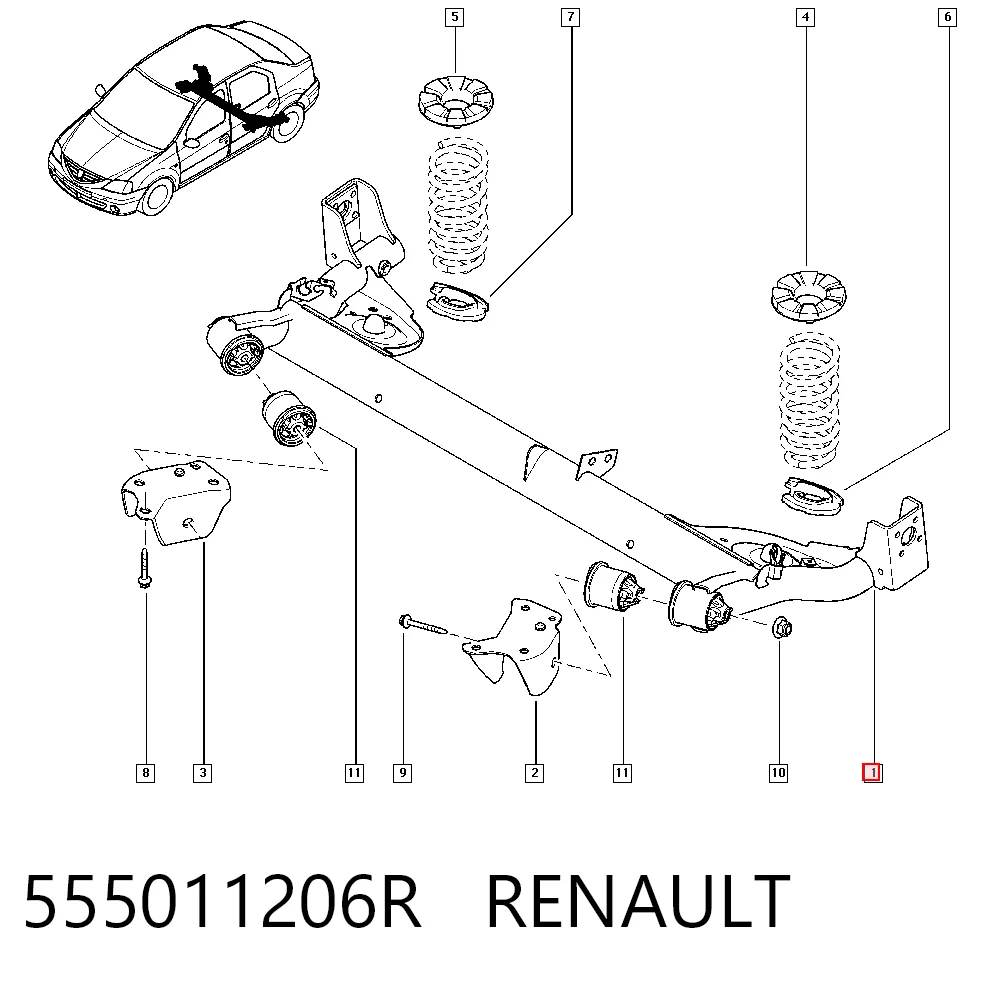 Купити Балка задня Dacia Sandero I BS0, 1