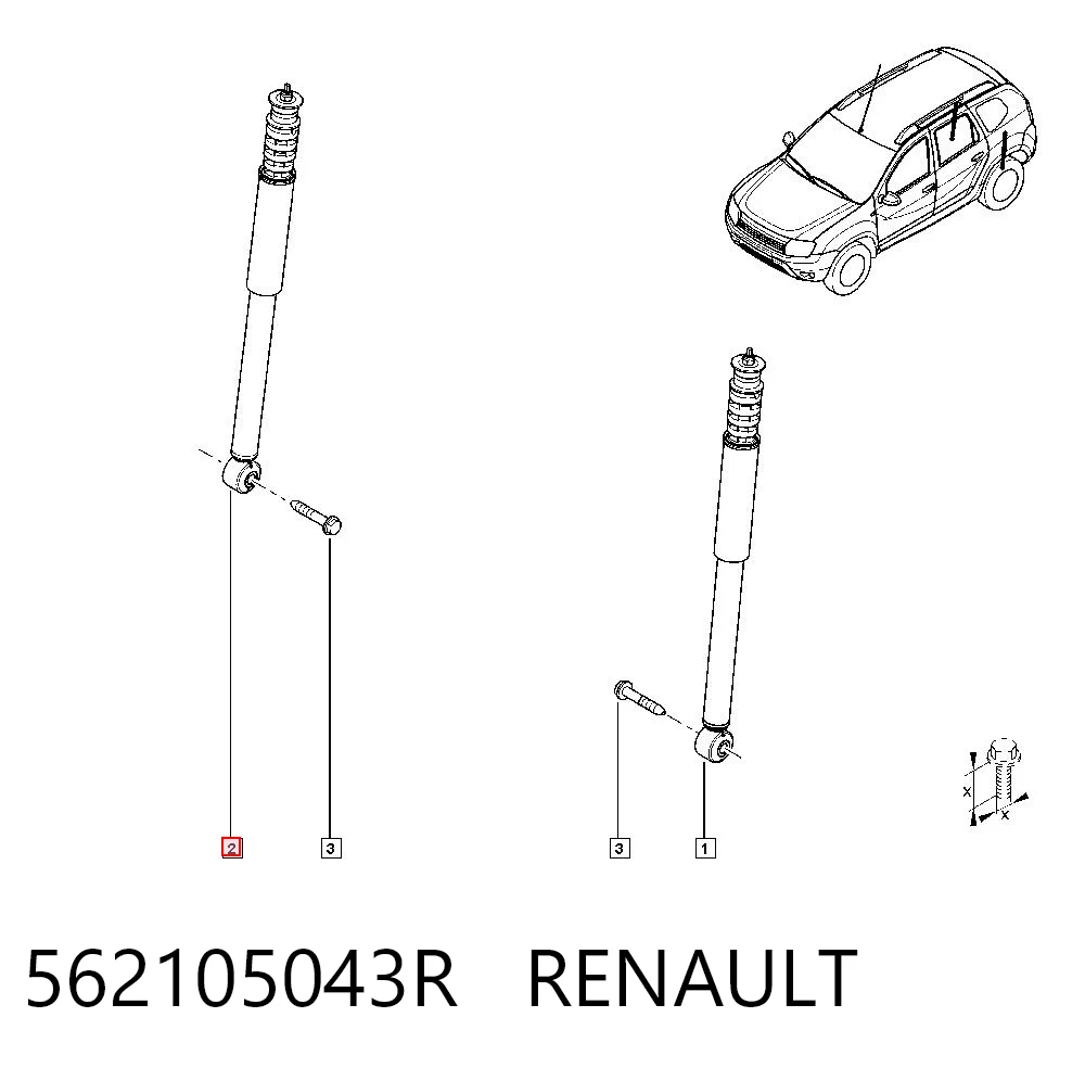 562105043R Renault (RVI) Амортизатори задні
