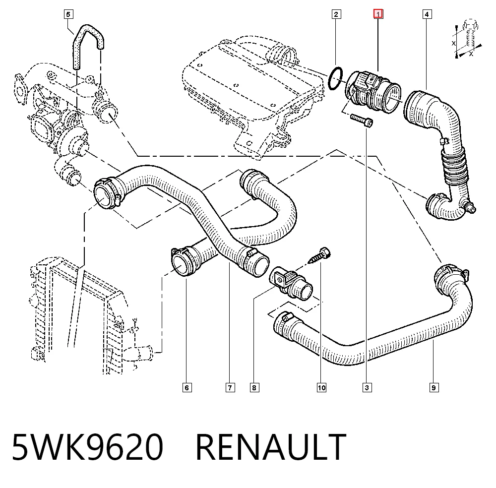 5WK9620 Renault (RVI) Датчик витрати повітря