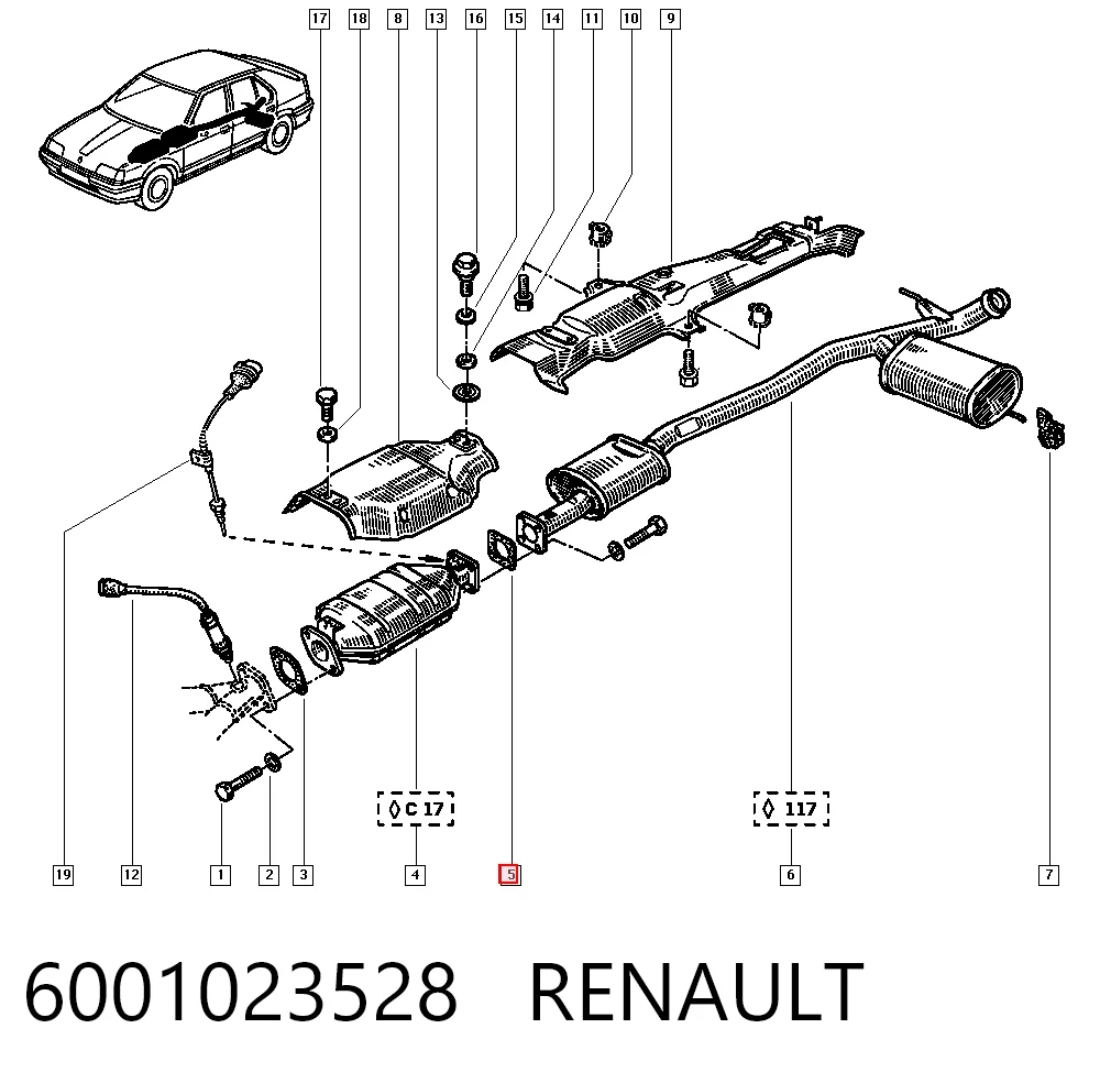  Прокладка глушника Audi 90 