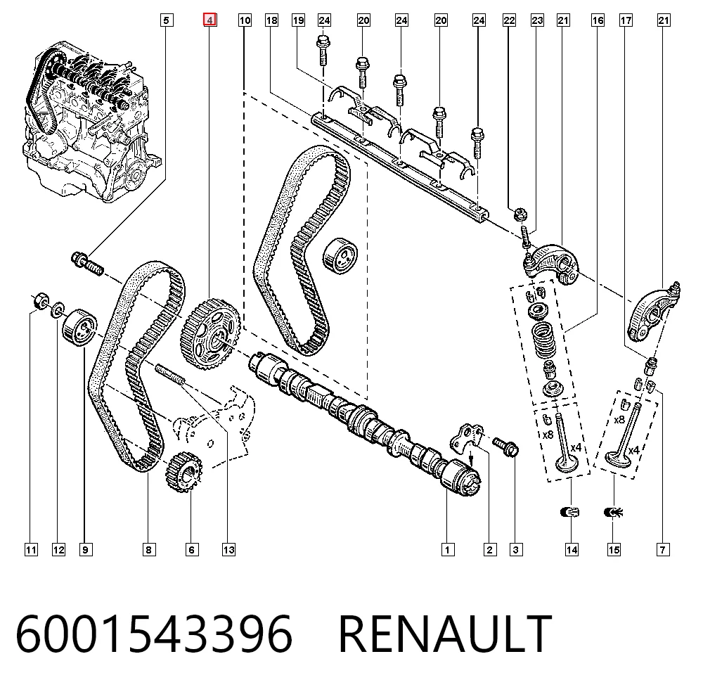 Купити Шестерня розподільного валу Renault Twingo I C06