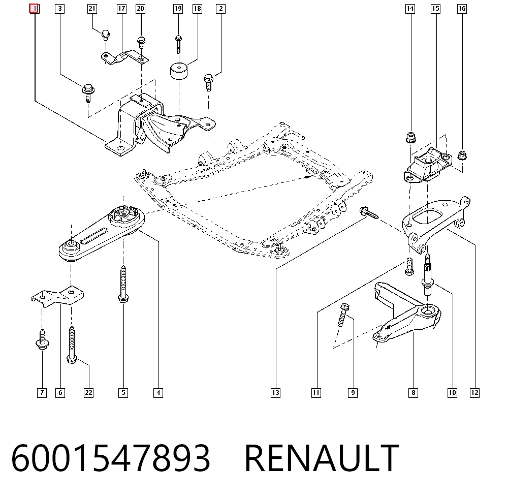 6001547893 Renault (RVI) Права подушка мотора