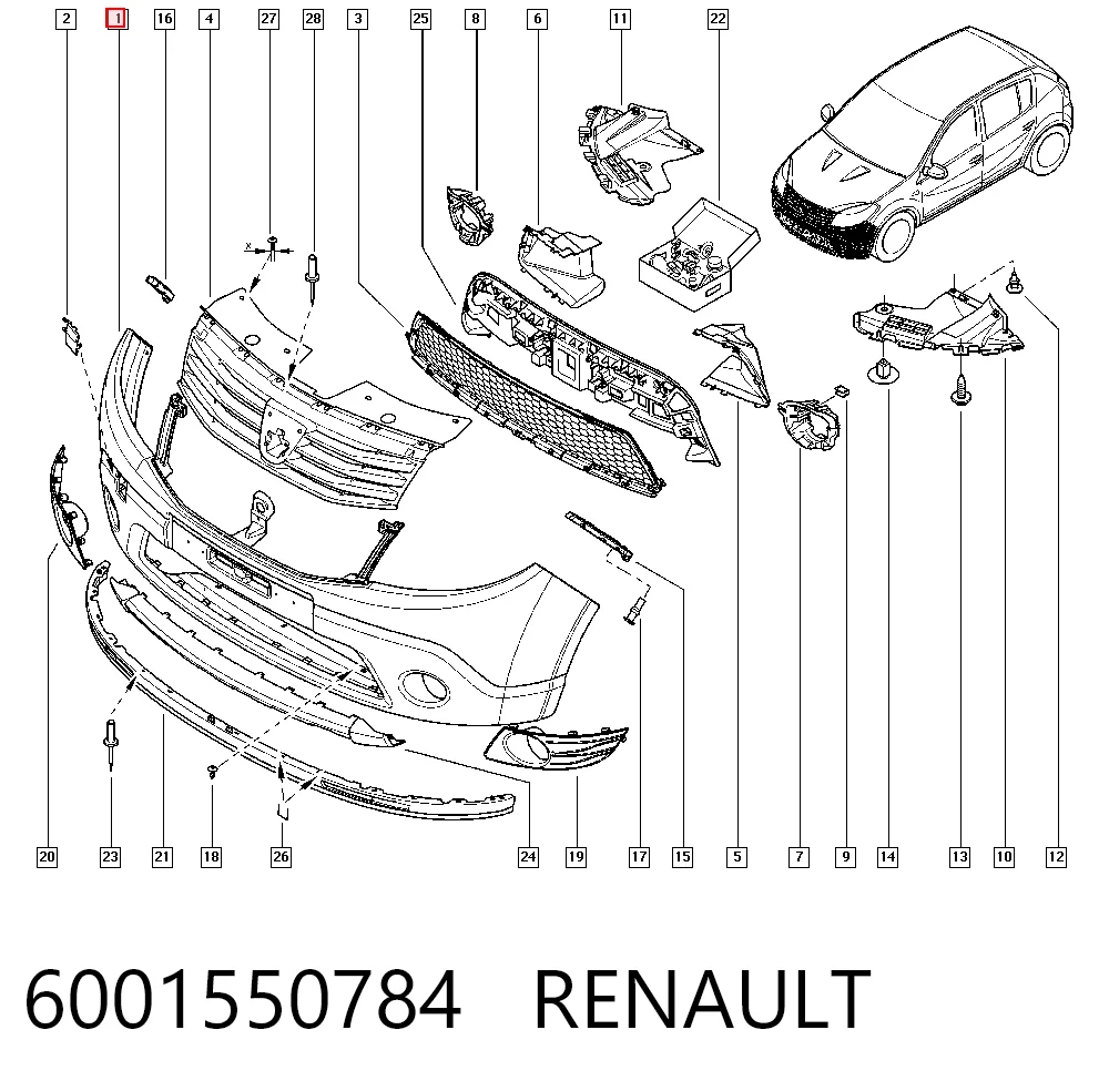 Бампер передній Nissan/Infiniti 8200526596