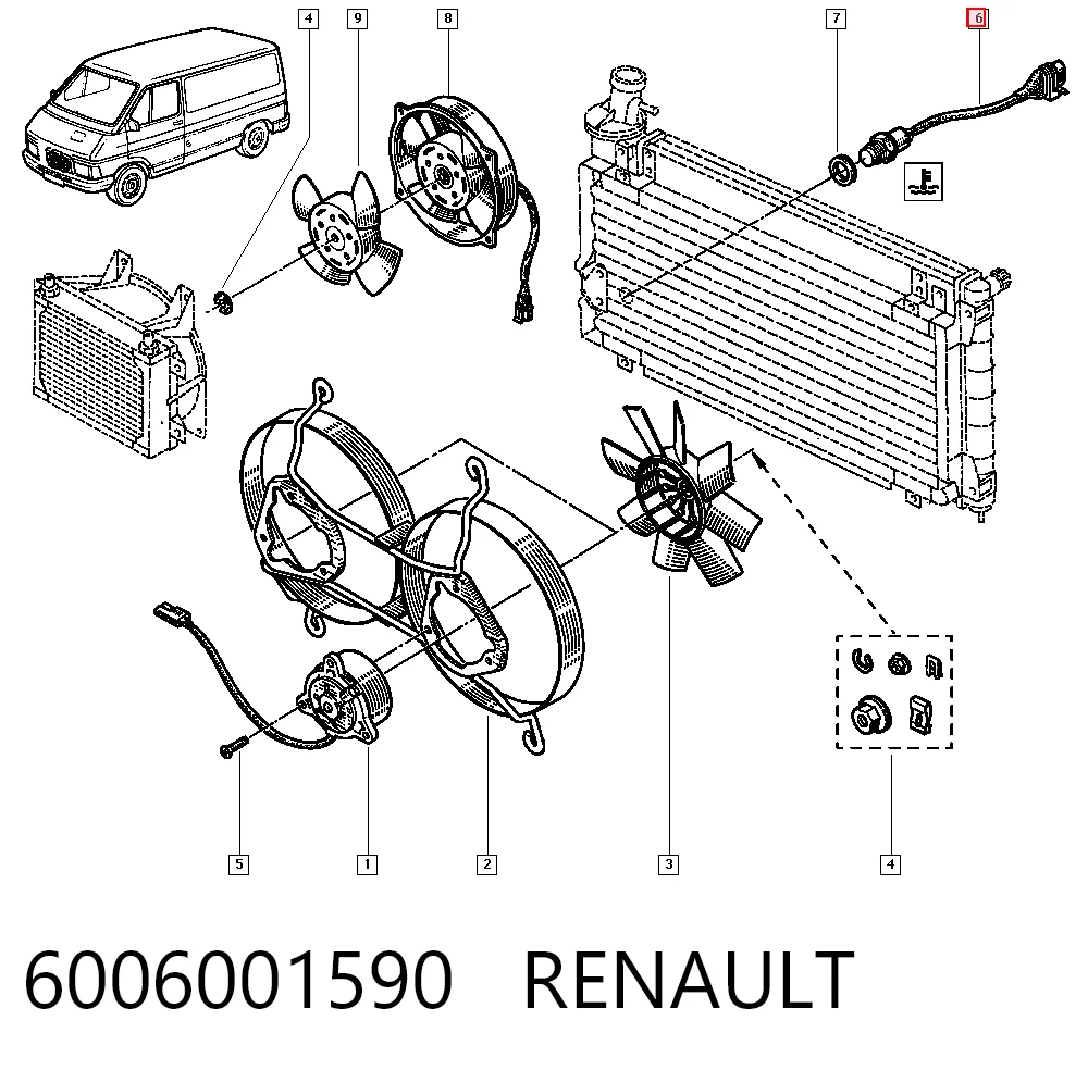 Купити Датчик включення вентилятора Renault Trafic I TXX
