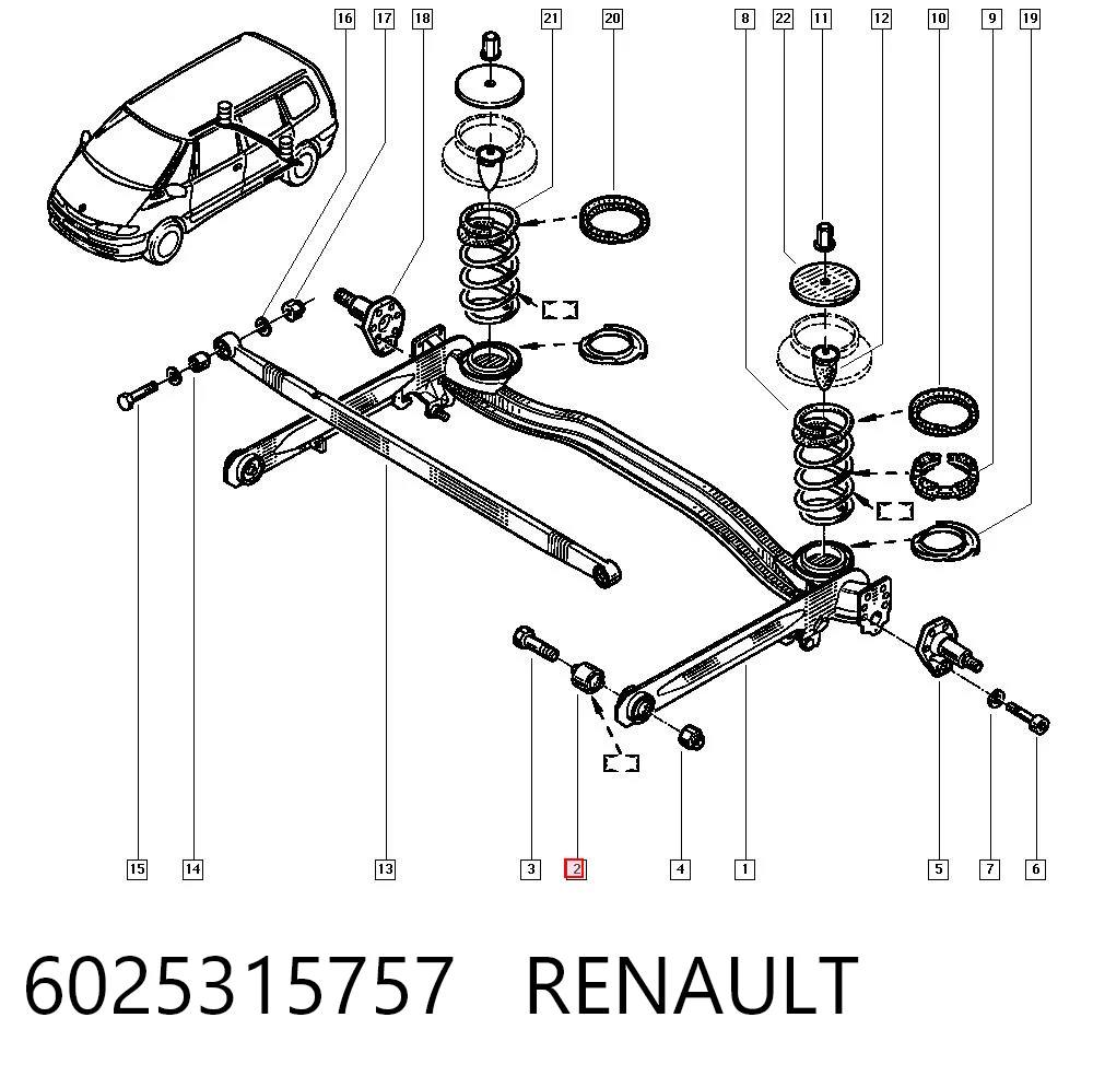 6025315757 Renault (RVI) Сайлентблок балки моста