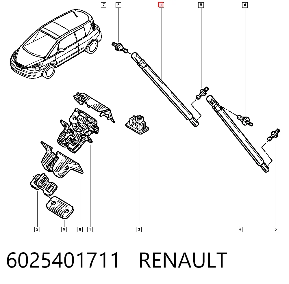 Амортизатор багажника 42827109 AND