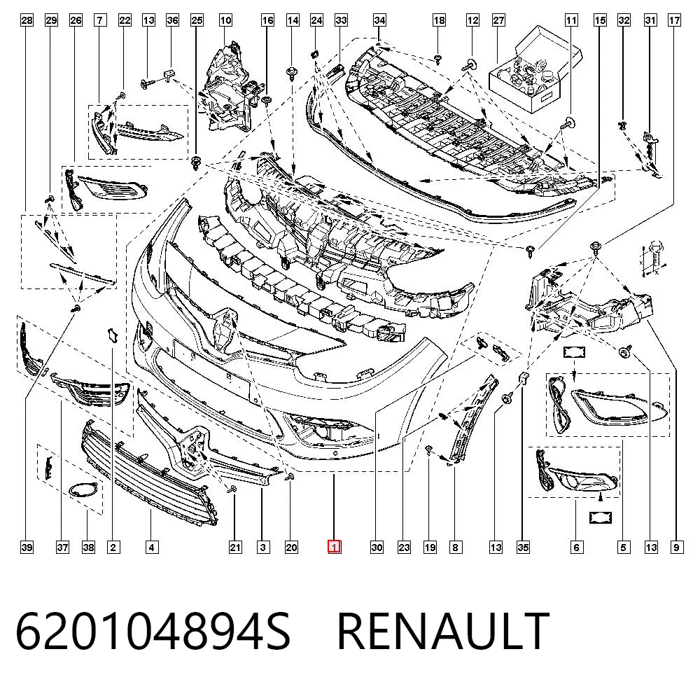 Бампер передній в зборі на Renault Fluence  B3
