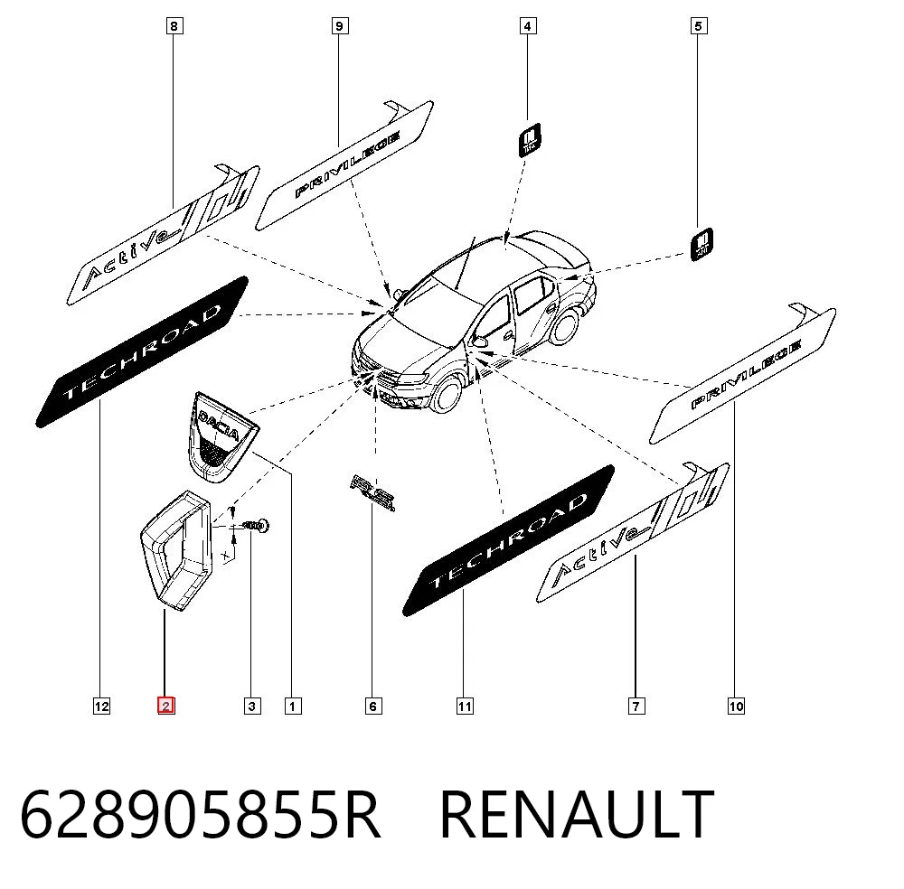 628905855R Renault (RVI) Емблема решітки радіатора