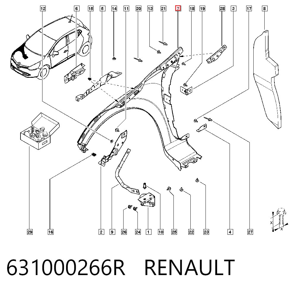 Крило переднє праве Polcar 60B102 ціна, від 22.64 USD