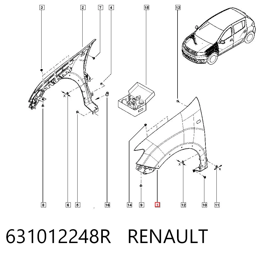 DC02001600L00 API Переднє ліве крило