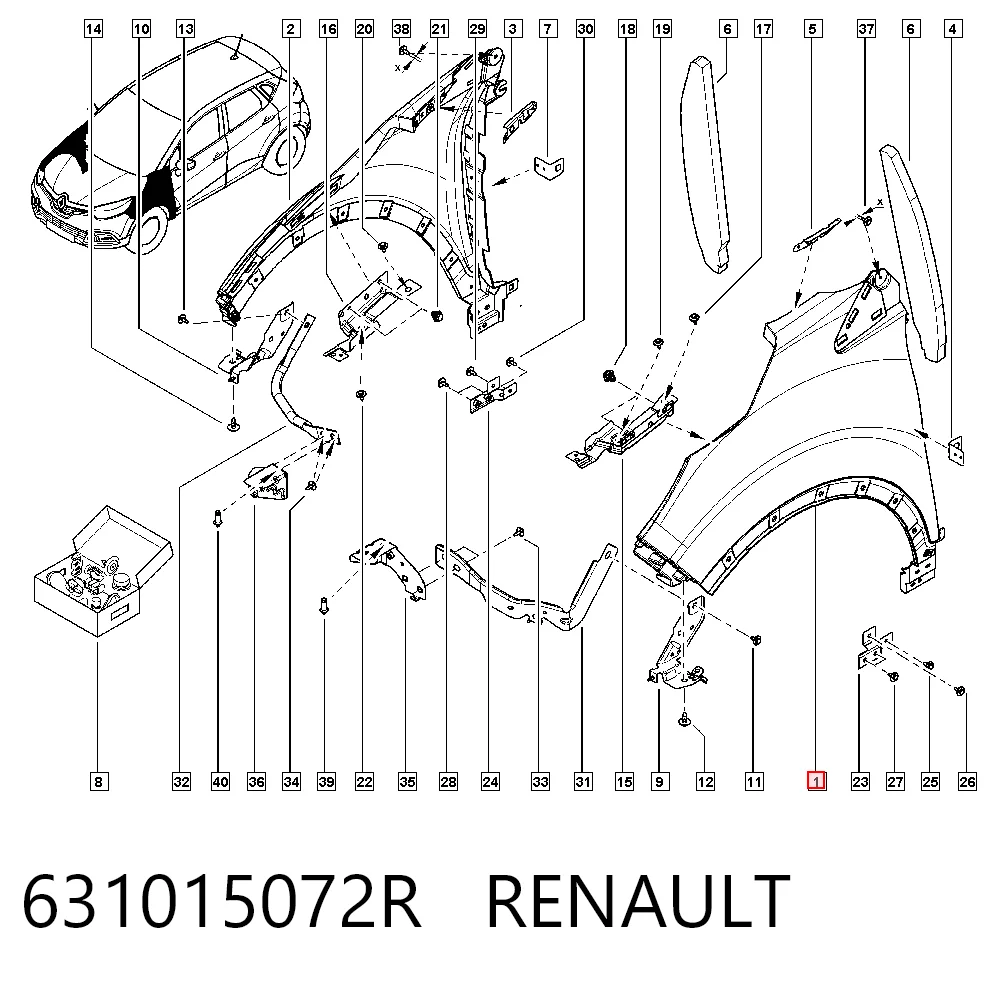 REN08CA002Y Dega Переднє ліве крило