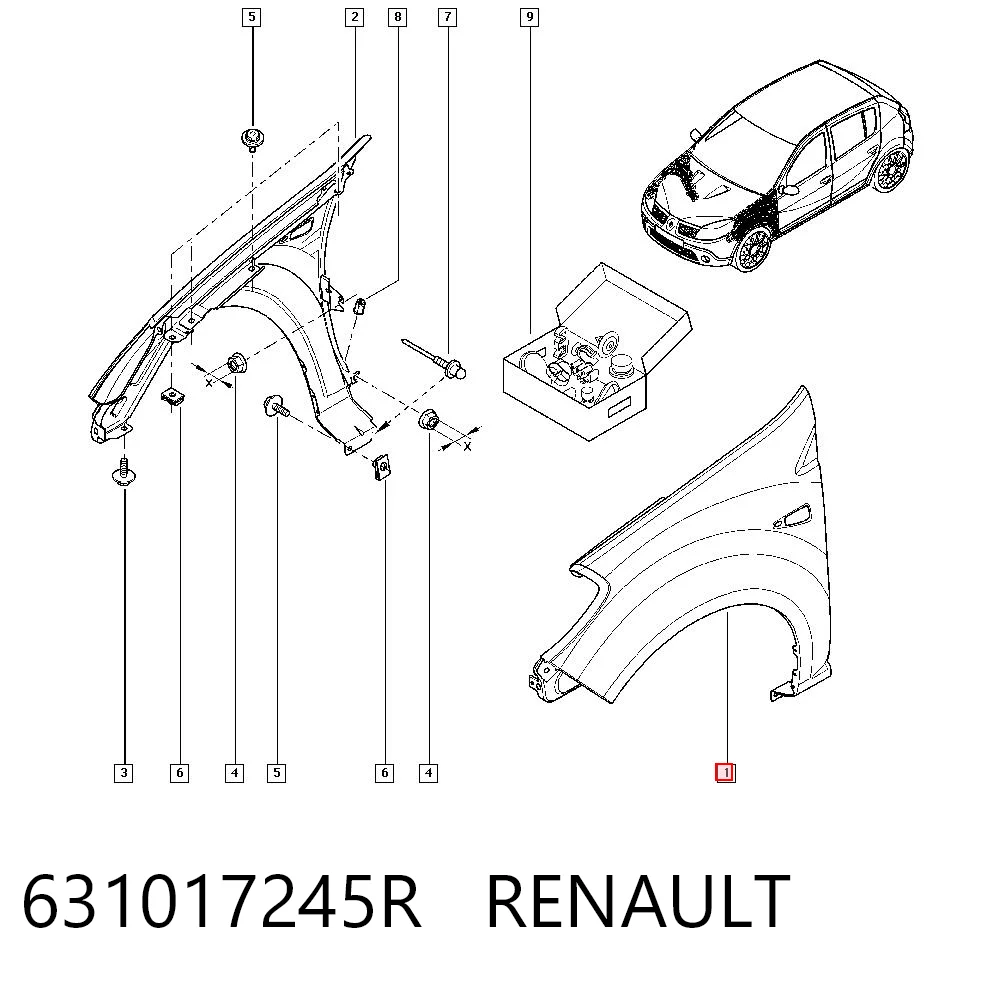 Ліве переднє крило AND 30821349 ціна, від 57.42 USD