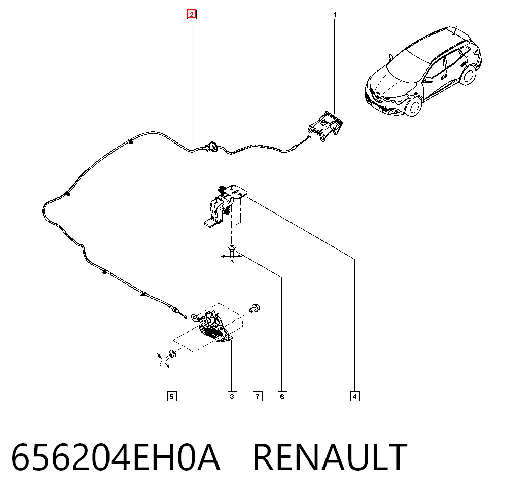 Трос замка капота на Nissan Qashqai II J11