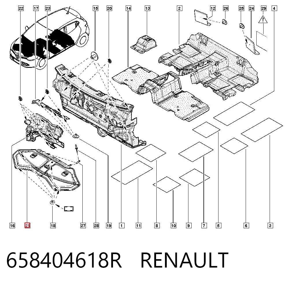 658404618R Renault (RVI) Утеплювач капота