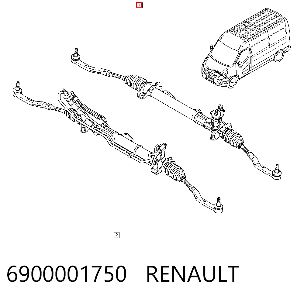 6900001750 Renault (RVI) Рейковий рульовий механізм