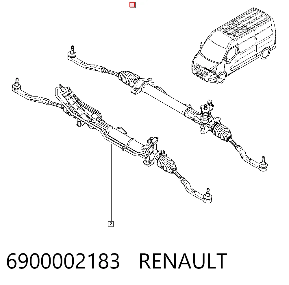6900002183 Renault (RVI) Рейковий рульовий механізм