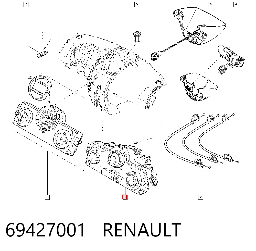 Механізм управління кондиціонером на Renault Megane II LM0, LM1