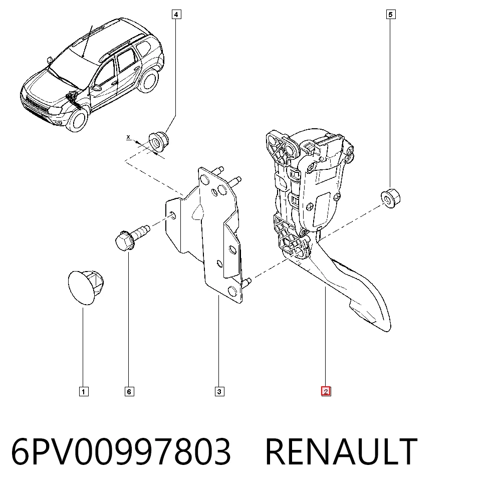  Педаль газу Renault DUSTER 1