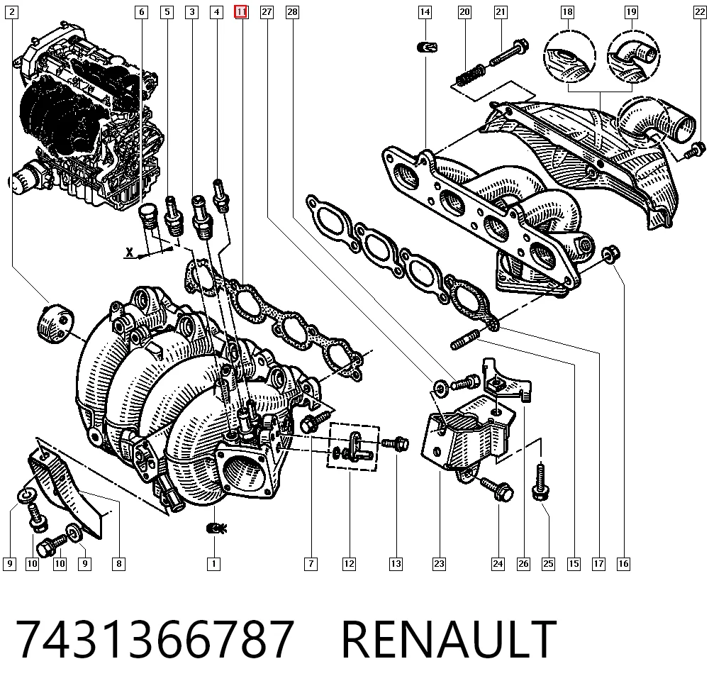 Прокладка впускного колектора Volvo 1366787 ціна, від 4.18 USD