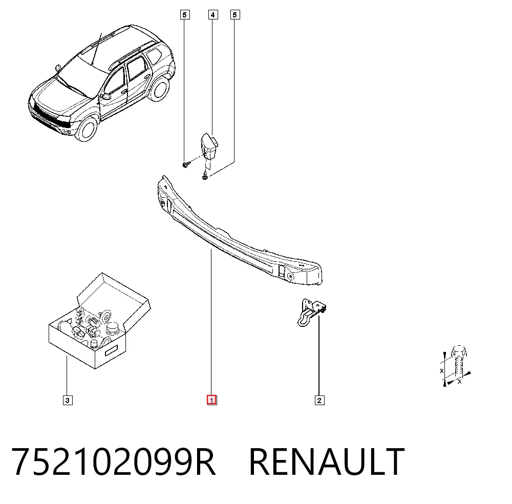 Шина бампера переднього Dacia Duster позашляховик (HS) (2010 - 2018) ціна, від 47.17 USD