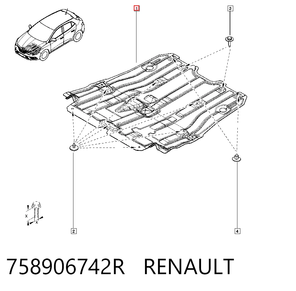 Захист піддона двигуна на Renault Megane IV K9A, K9M, K9N