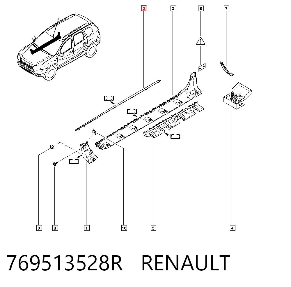 7685000Q1B Nissan/Infiniti Накладка зовнішня (молдинг) порога, правий