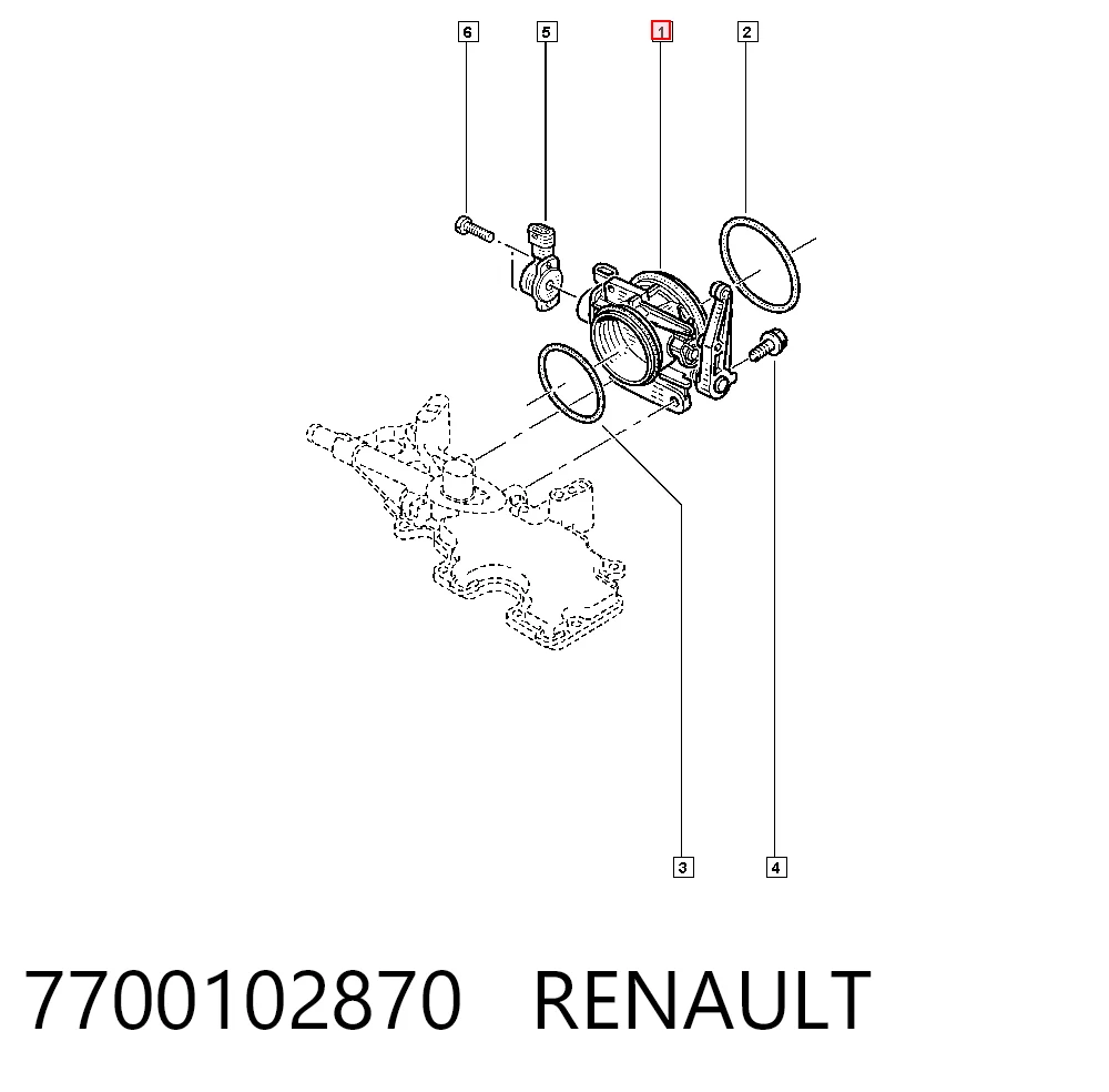 7700102870 Renault (RVI) Дросільна заслінка в зборі