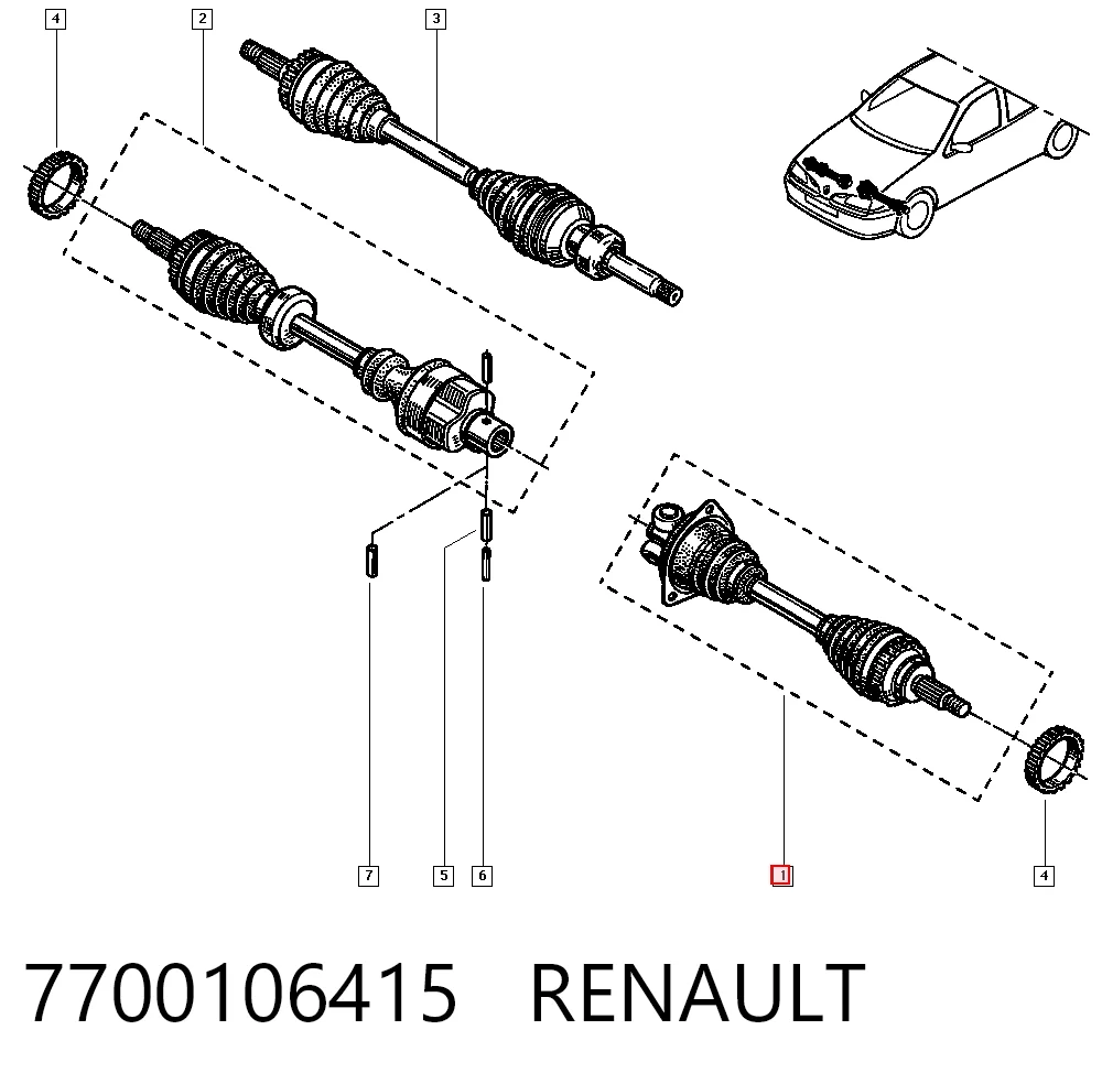 RE3291 General Ricambi Привід лівий