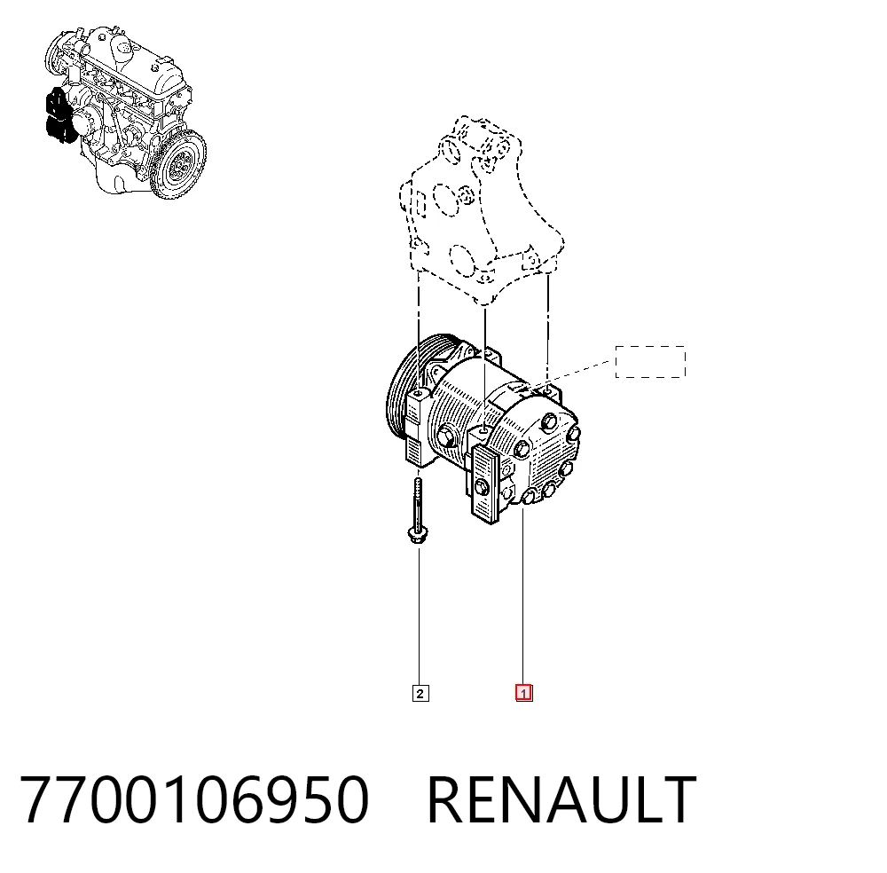 Компресор кондиціонера Renault Clio 1