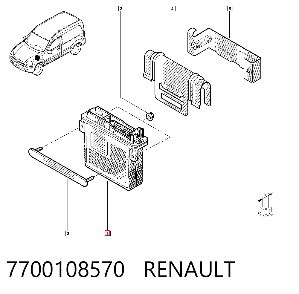Блок електронного управління на Renault Kangoo I KC0, KC1