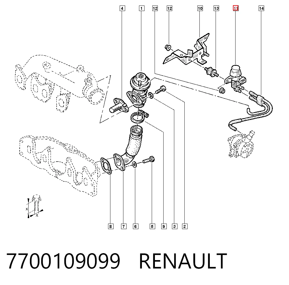 7700109099 Renault (RVI) Клапан перетворювач тиску наддуву (соленоїд)