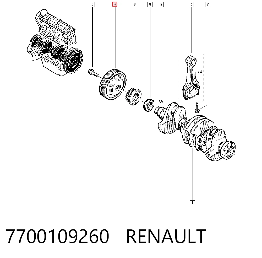  Шків колінвала Renault Megane 