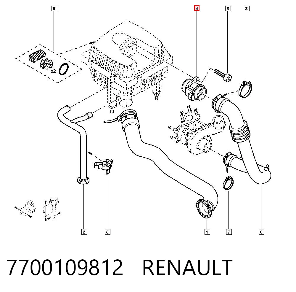 7700109812 Renault (RVI) Датчик витрати повітря