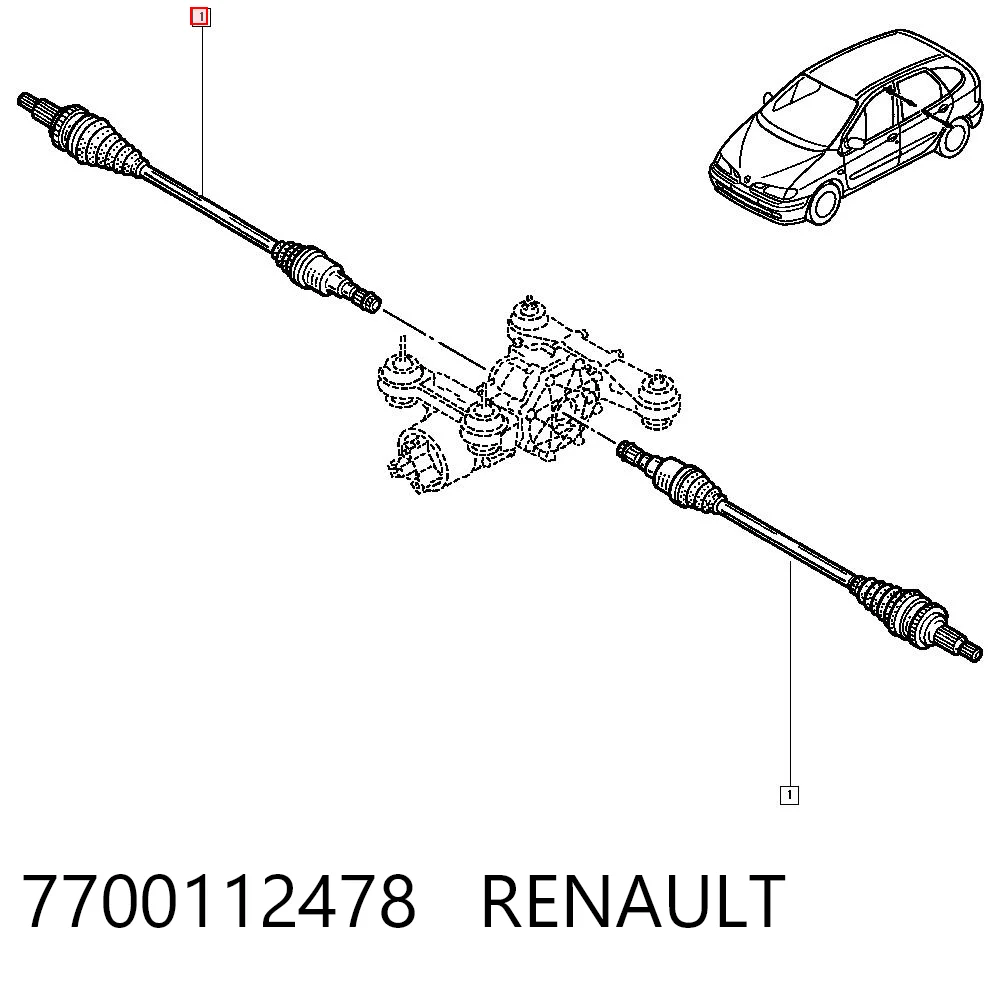 Купити Піввісь задня Renault Scenic I JA0, JA1, FA0