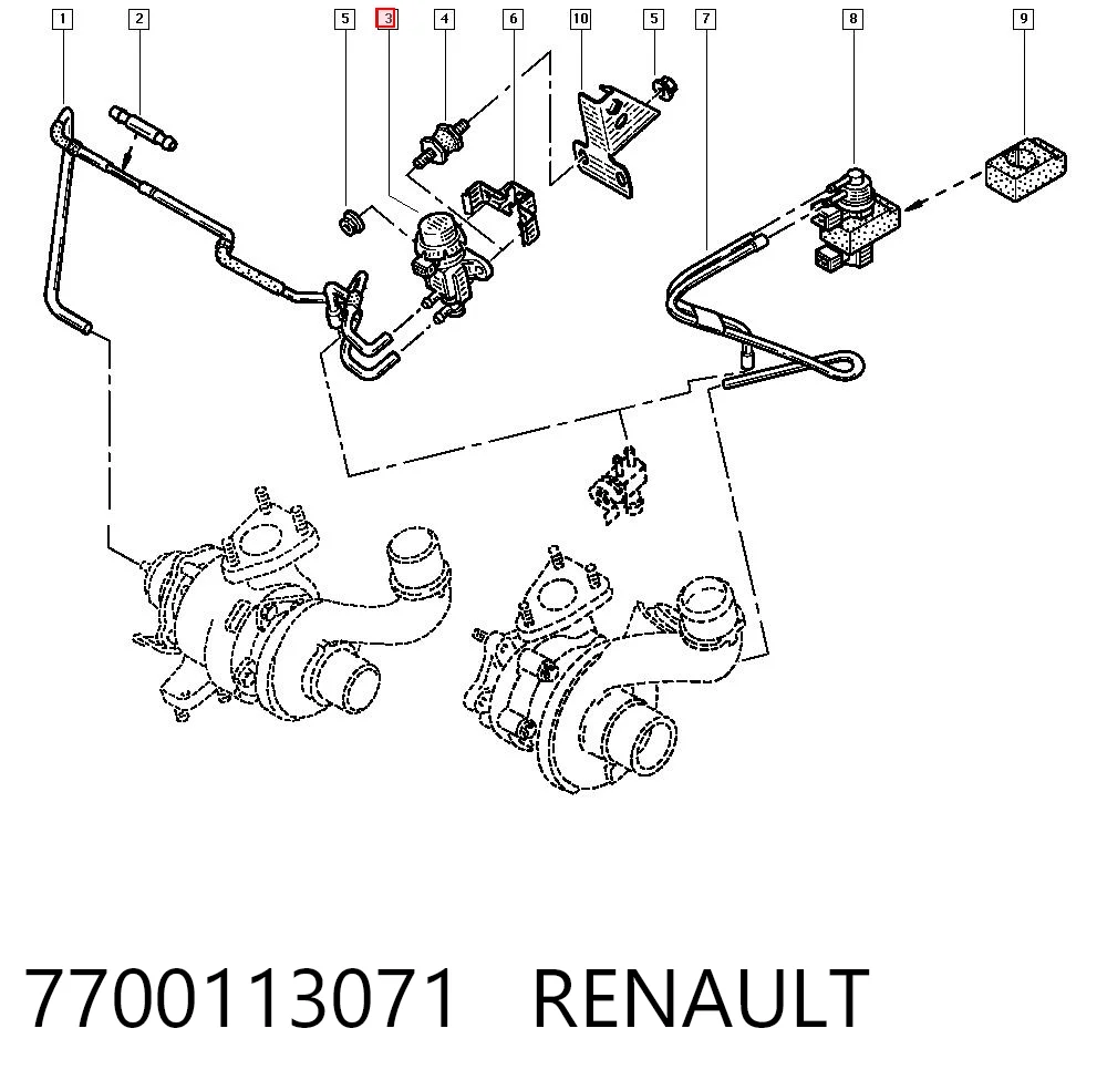 7700113071 Renault (RVI) Клапан перетворювач тиску наддуву (соленоїд)