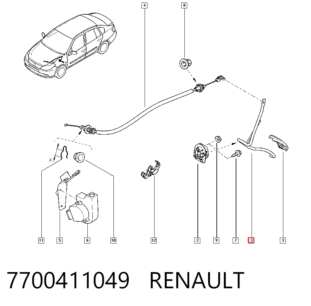 Педаль газу (акселератора) на Renault Clio SYMBOL LB0, LB1, LB2