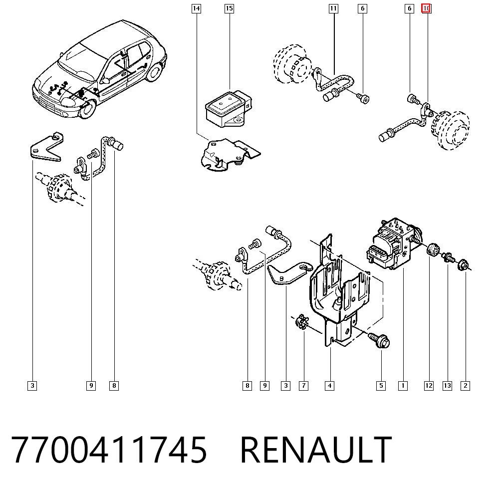 7700411745 Renault (RVI) Датчик ABS задній лівий