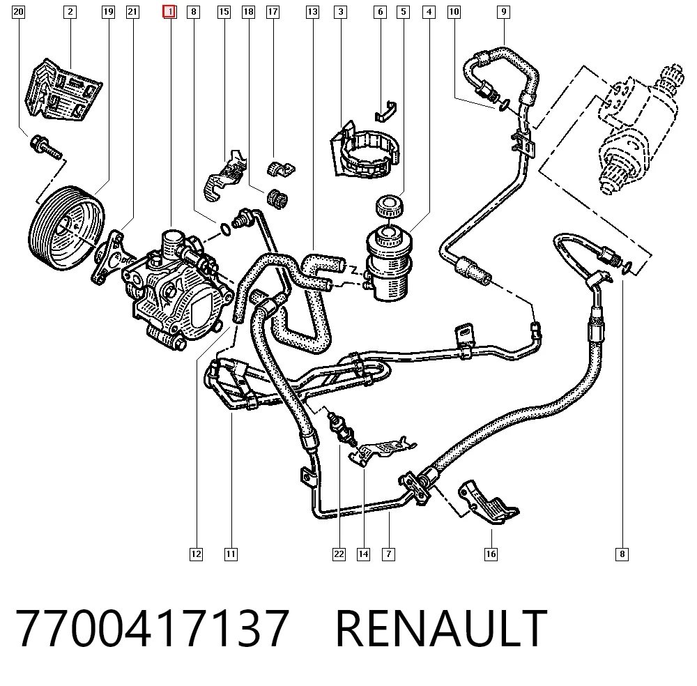 7700417137 Renault (RVI) Насос гідропідсилювача