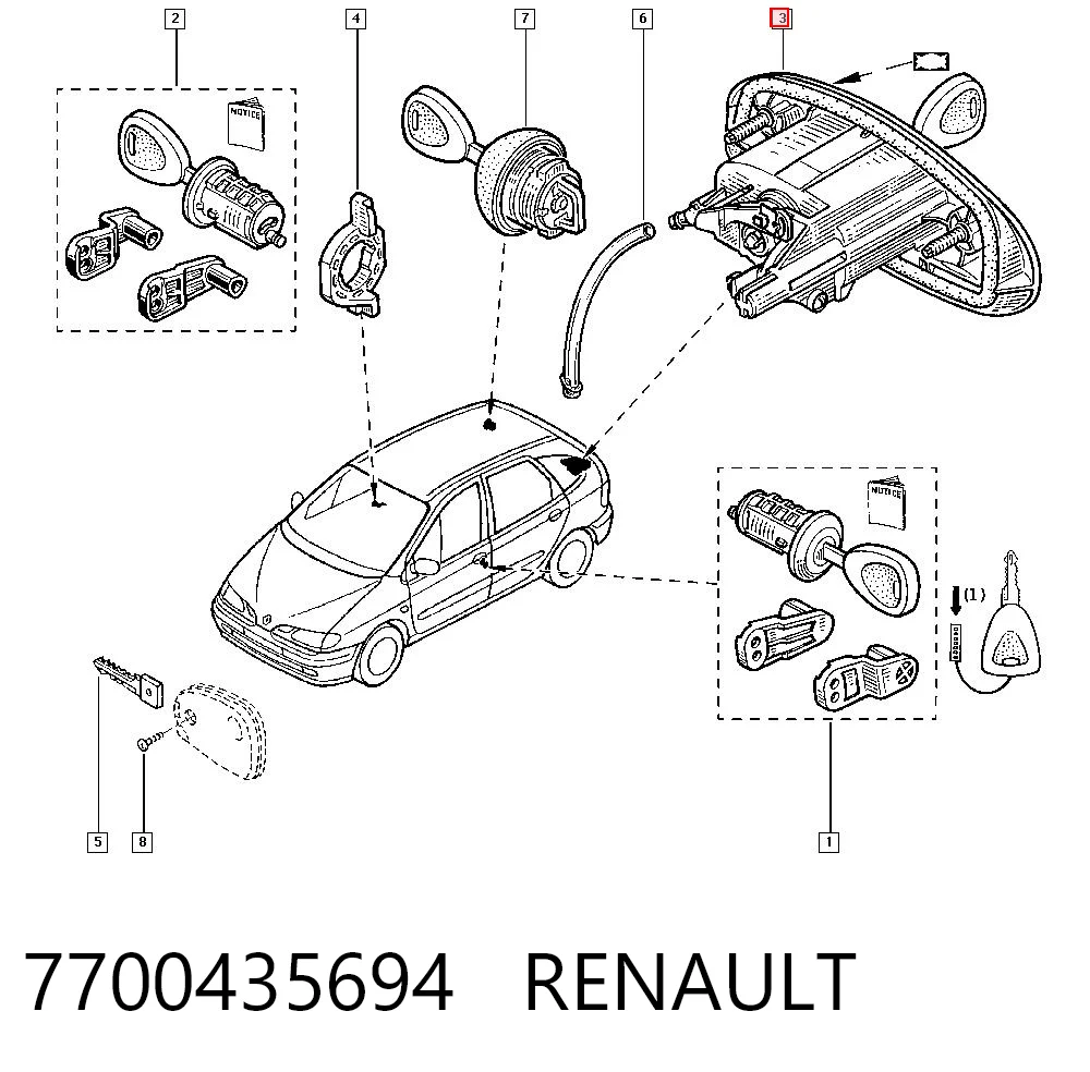 7700435694 Renault (RVI) Ручка ляди, зовнішня