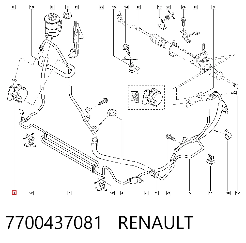 7700437081 Renault (RVI) Насос гідропідсилювача