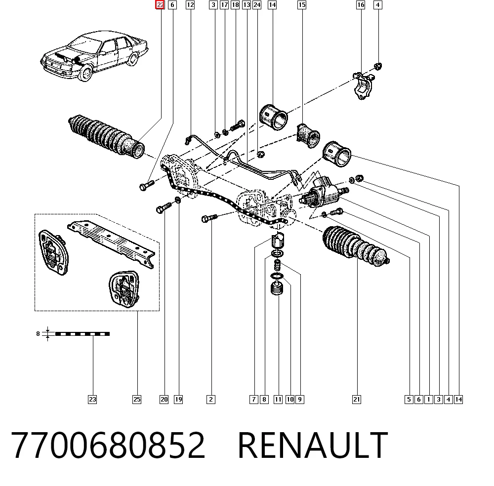 Купити Пильник рульової рейки Renault Trafic I TXX