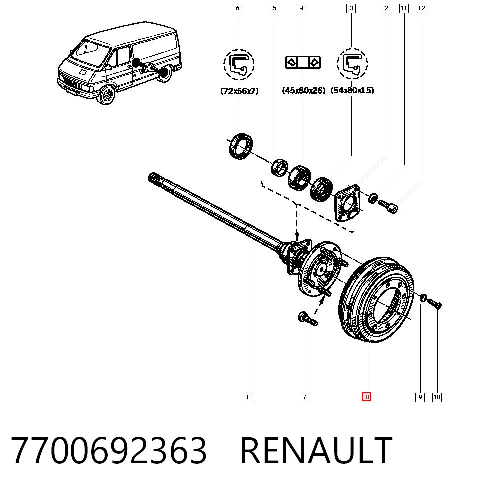 Барабан гальмівний задній LPR 7D0410 ціна, від 102.87 USD