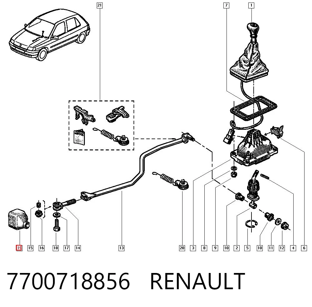 7700718856 Renault (RVI) Пильник куліси перемикання передач