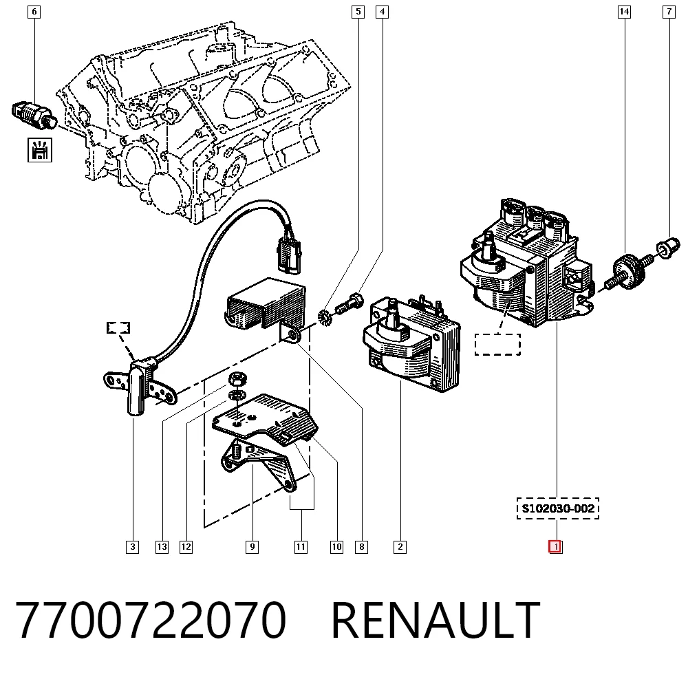 597044 Peugeot/Citroen Котушка запалювання