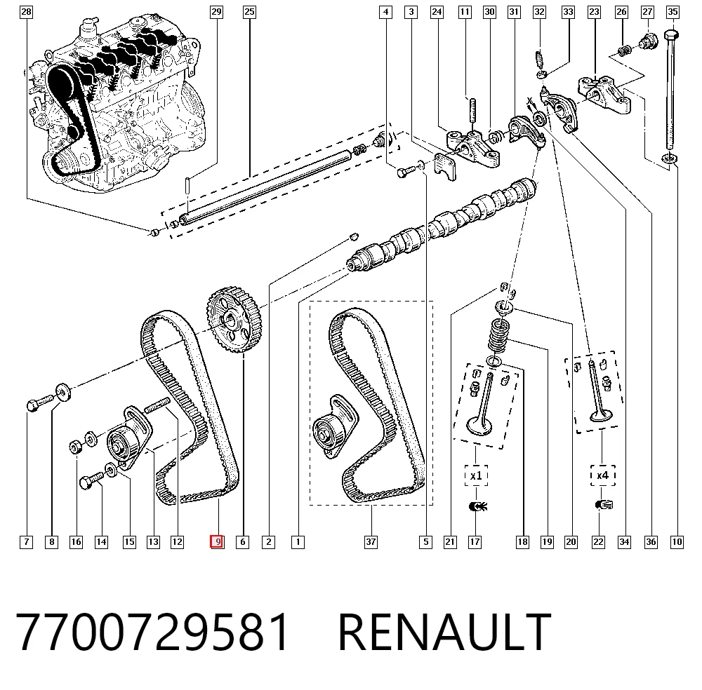 ГРМ ремінь Renault Safrane I