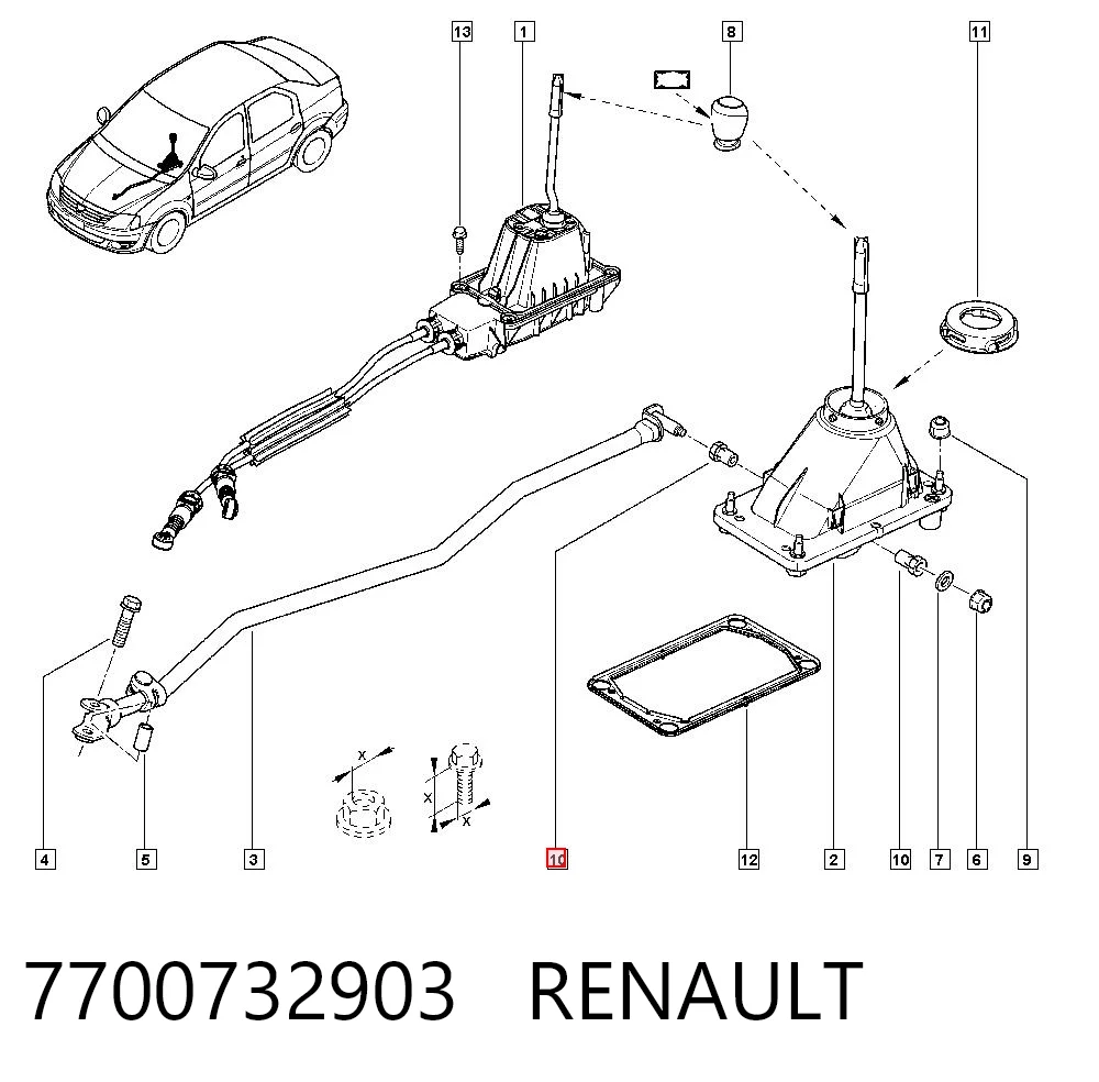 7700732903 Renault (RVI) Втулка куліси КПП